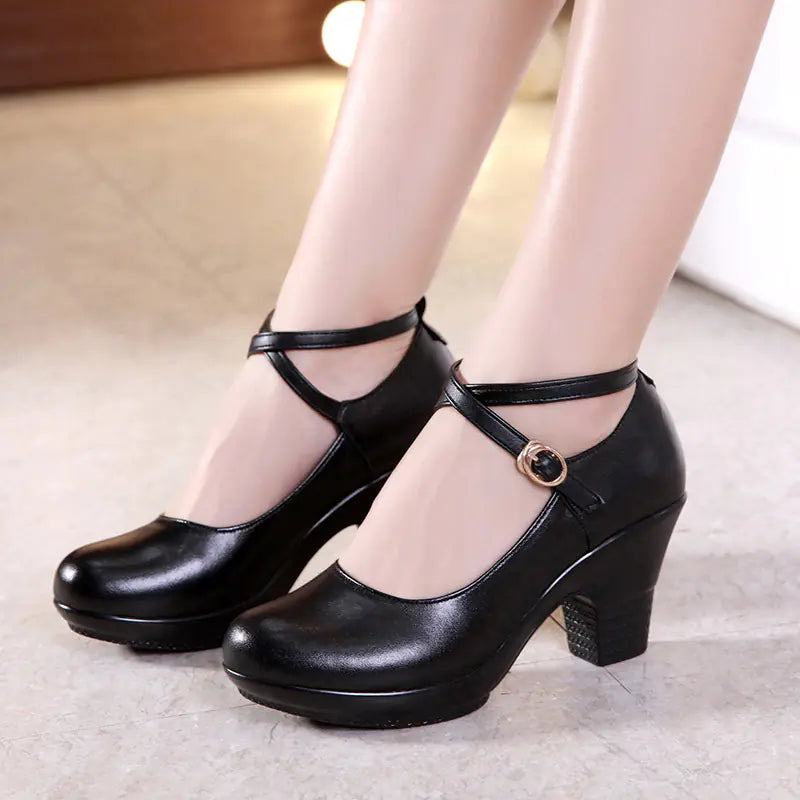 Adult Outdoor Dance Shoes with Chunky Heels for Women