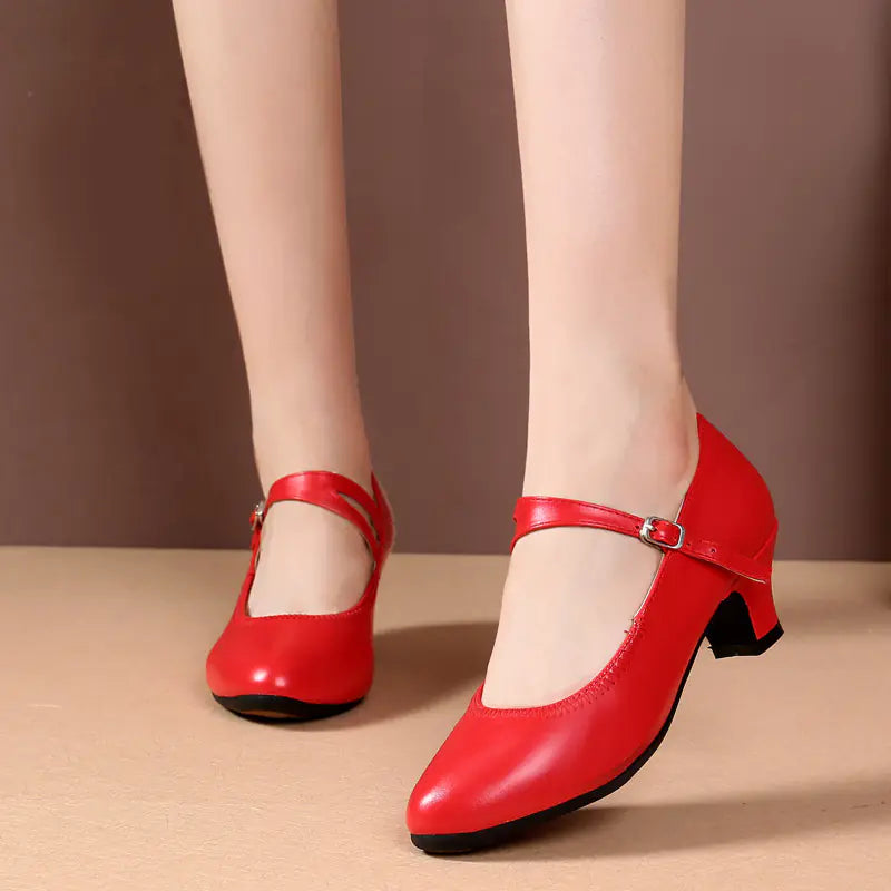 Genuine Leather Women's Latin Dance Shoes for Adults
