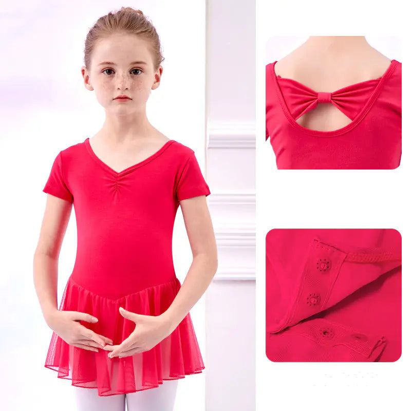 Short-Sleeved Dance Clothes for Girls