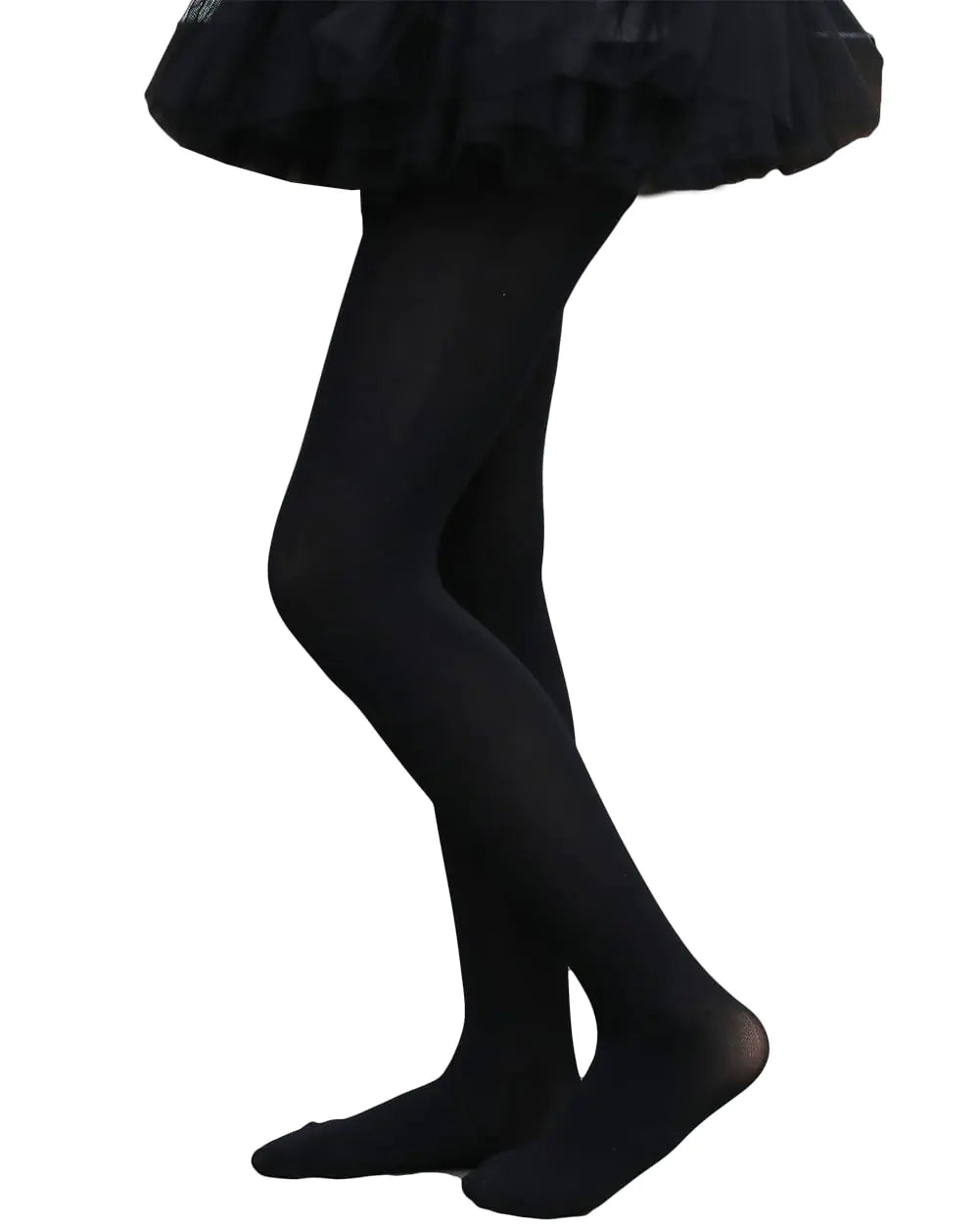 VINICUNCA Girls Tights Dance Microfiber Tights Stretchy Ballet Footed Stockings School Uniform Tights for Kids (US Alpha X-Large Regular Black)