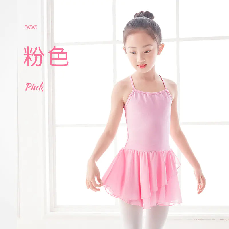 Girls' Summer Dance Dress with Chiffon Skirt