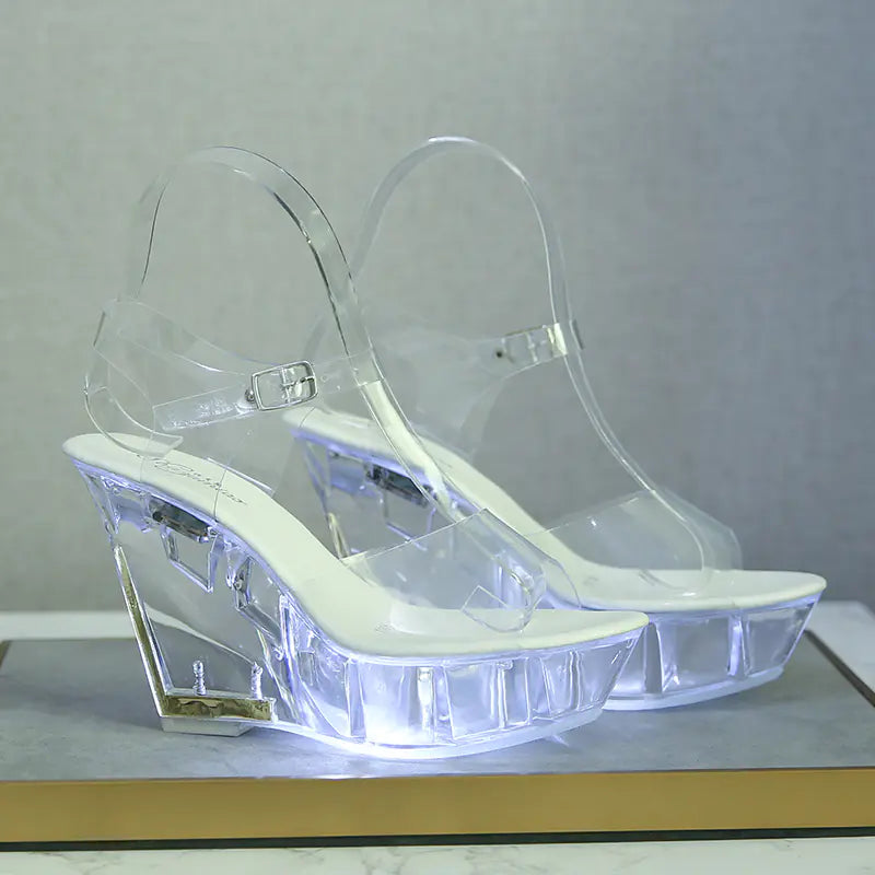 Large Size Women's Crystal Bottom Pole Dance Shoes
