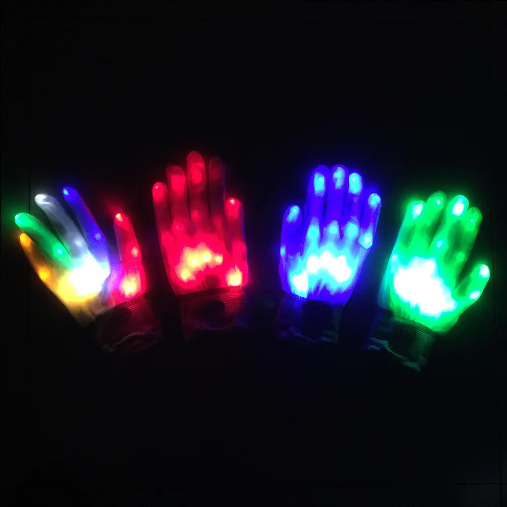 Rainbow LED Gloves for Dance Performances and Shows