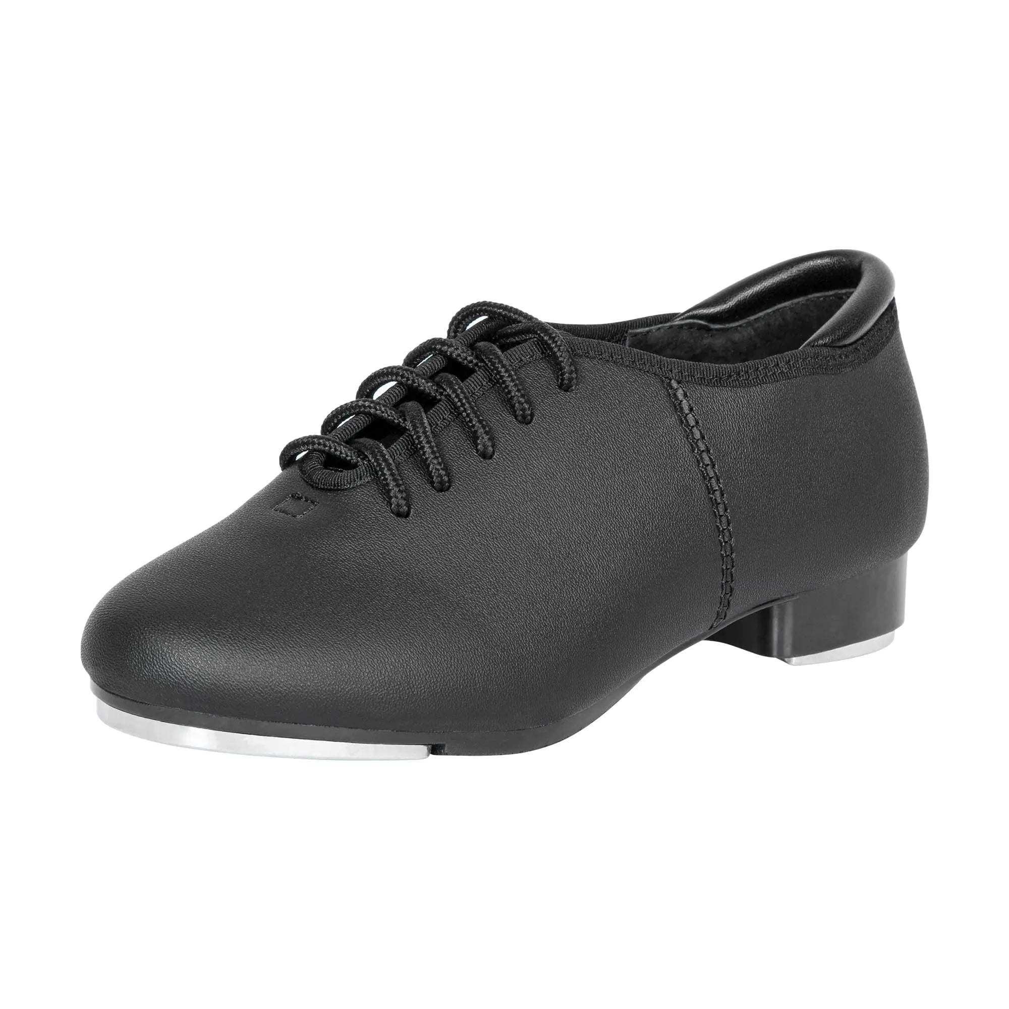 Linodes Unisex-Child Lace up Tap Shoe for Girls Boys and Kids Tap Flat-Black-6.5M-Big Kid