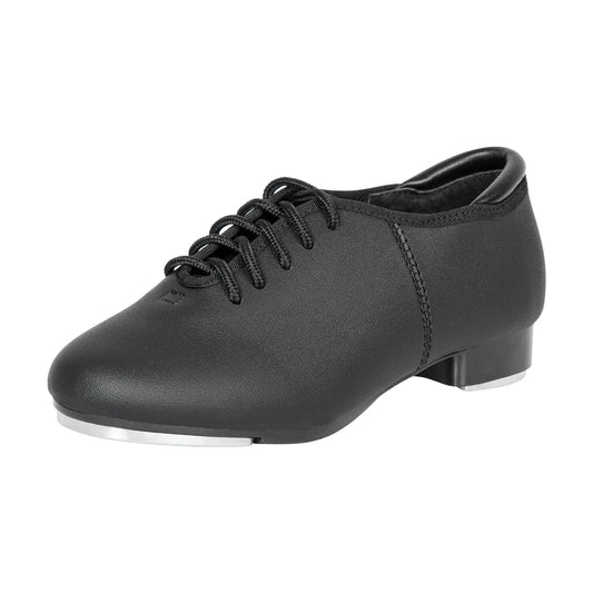 Linodes Unisex-Child Lace up Tap Shoe for Girls Boys and Kids Tap Flat-Black-6.5M-Big Kid