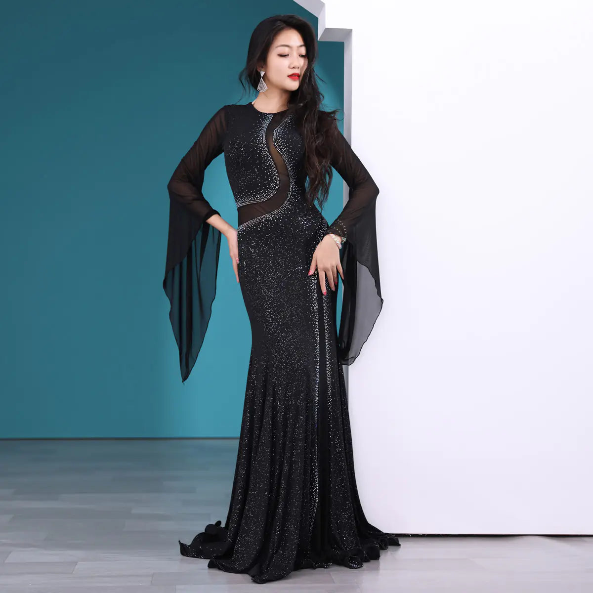 Iraq Belly Dance Costume with Sheer Performance Robe