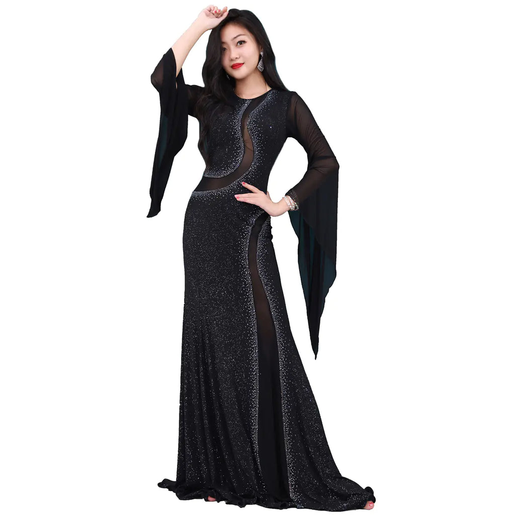 Iraq Belly Dance Costume with Sheer Performance Robe