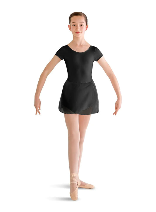 Bloch Dance Girls Prisha Short Sleeve Leotard Dress Black 12