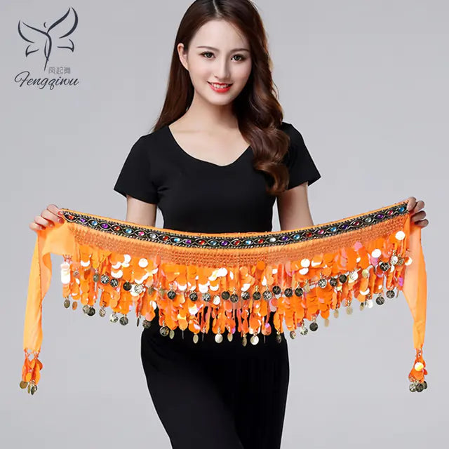 Belly Dance Waist Chain for Beginners with Sequins