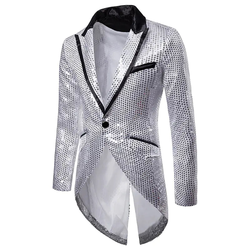 Korean Sequin Suit for Men - Evening Tailcoat Jacket