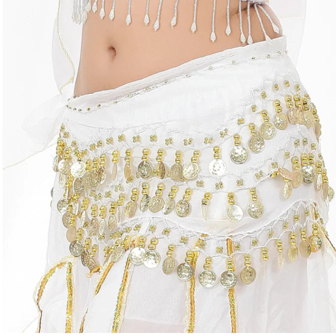Three-layer Gold Coin Waistband for Dance Practice