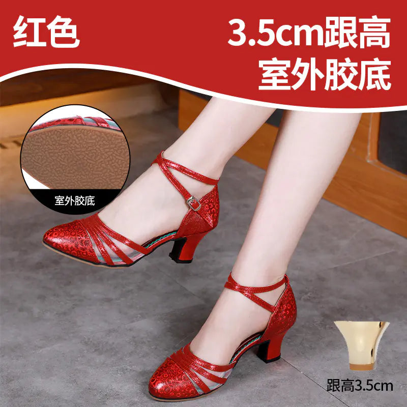Adult Latin Dance Shoes with Mesh and Soft Sole