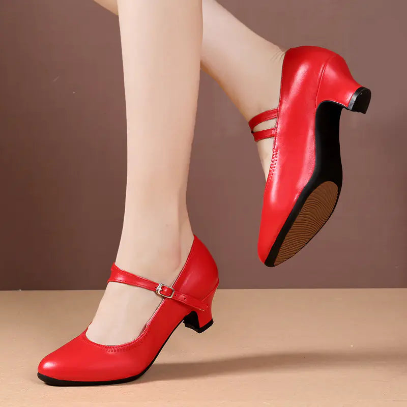 Genuine Leather Women's Latin Dance Shoes for Adults