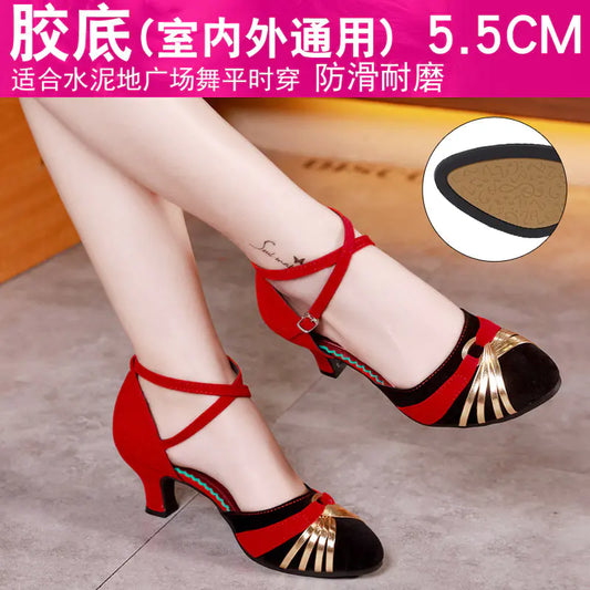 New Latin Dance Shoes for Women - Mid-High Heel Summer