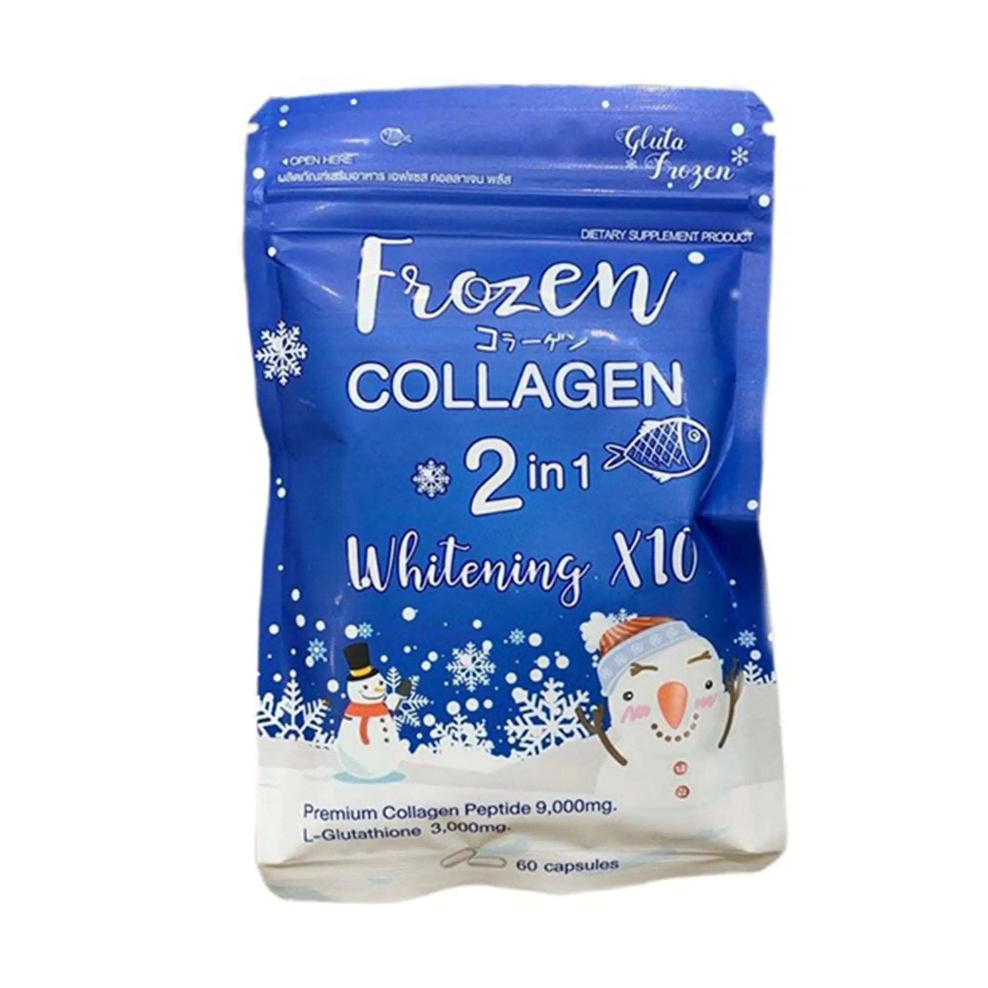 Frozen Collagen 2 in 1 Premium Collagen Peptide & Glutathione 60 Capsules