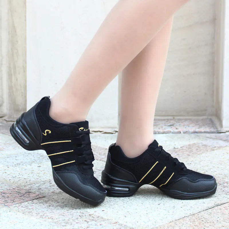 Breathable Mesh Mid-Heel Dance Shoes for Women