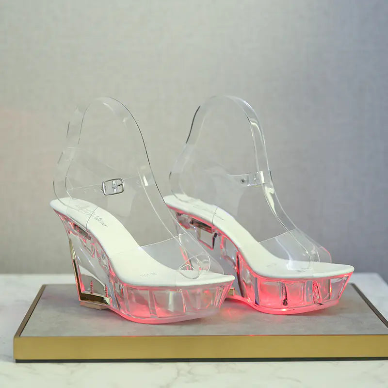 Large Size Women's Crystal Bottom Pole Dance Shoes