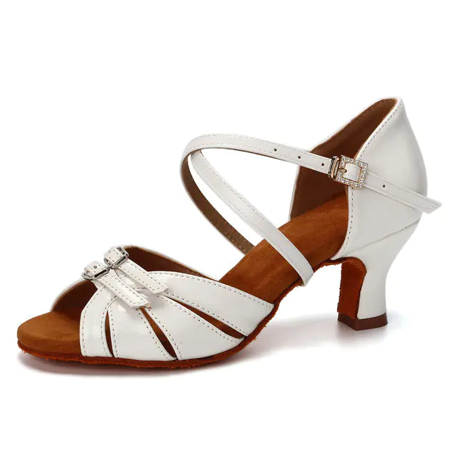 Women's Latin Dance Shoes with Soft Sole and Mid Heels