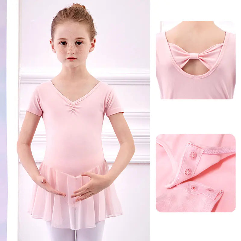 Short-Sleeved Dance Clothes for Girls