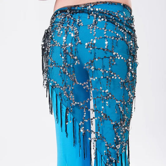 Belly Dance Sequins Triangular Waist Scarf for Performance