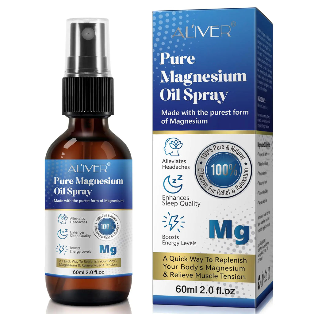 Magnesium Oil Spray 60ml Topical Magnesium Oil Pure Magnesium Oil Spray Magnesium Spray for Leg Cramps Soothing Relief & Relaxation for Better Sleep Easy to Absorb and Use