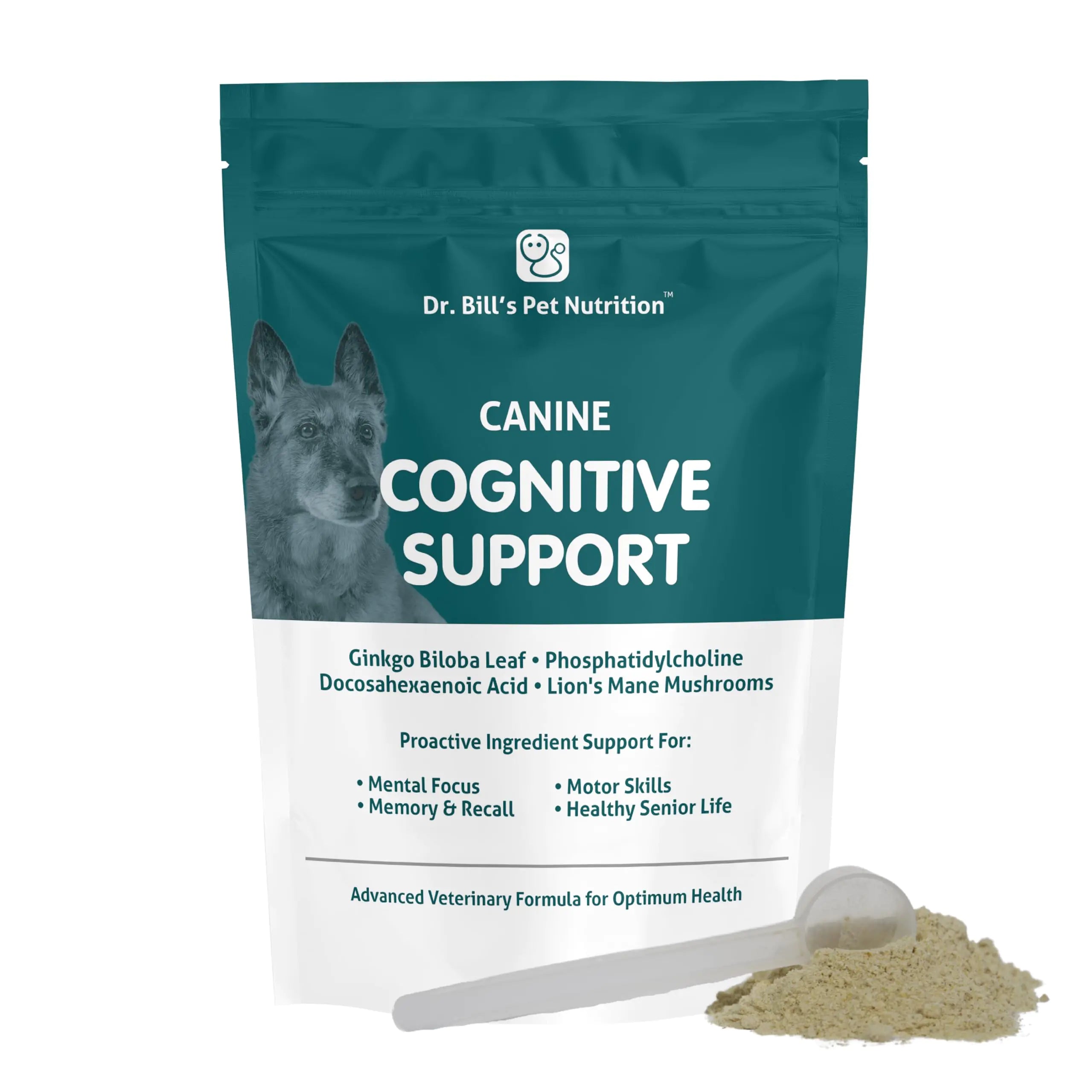 Dr. Bill’s Canine Cognitive Support | Memory Support Supplement Multivitamin for Dogs | Contains Gingko Biloba L-Carnosine Vitamin B-12 L-Glutamine L-Tyrosine and DHA for Adult and Senior Dog