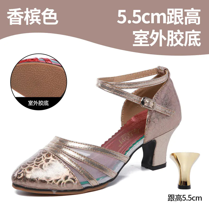 Adult Latin Dance Shoes with Mesh and Soft Sole