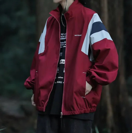 Men's Color Block Hip-Hop Jacket for Street Dance