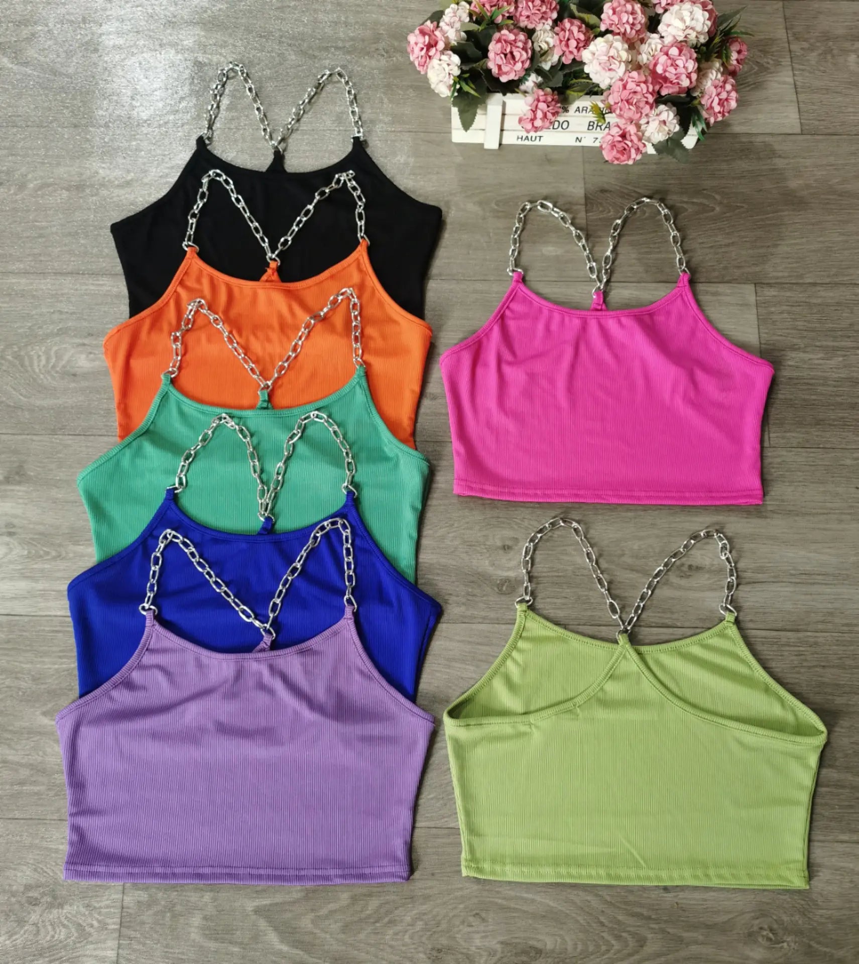 Summer Women's Chain Strap Crop Top Tank Top