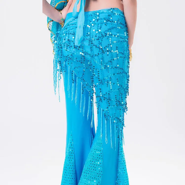 Belly Dance Sequins Triangular Waist Scarf for Performance