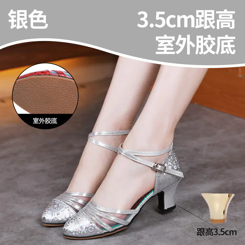 Adult Latin Dance Shoes with Mesh and Soft Sole