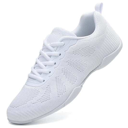GlideMoves White Cheer Shoes Girls Dance Sneakers Women Training and Competition Athletic Comfortable Cheerleading Shoes Big Kid Size 3.5 Women Size 5.5 Label 36