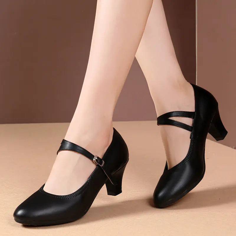 Genuine Leather Women's Latin Dance Shoes for Adults