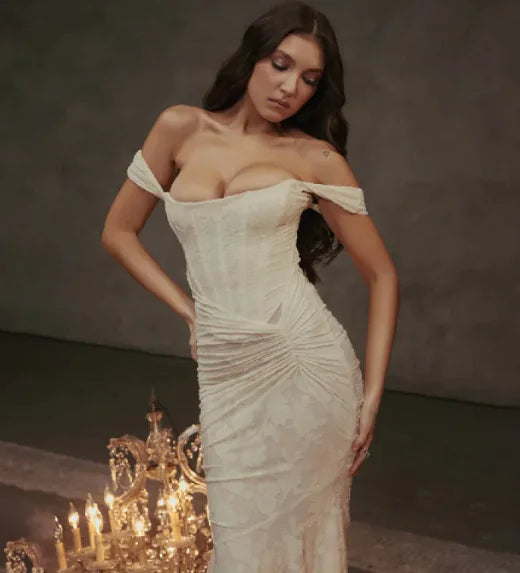 Mozision Off-Shoulder Ruched Bodycon Party Dress