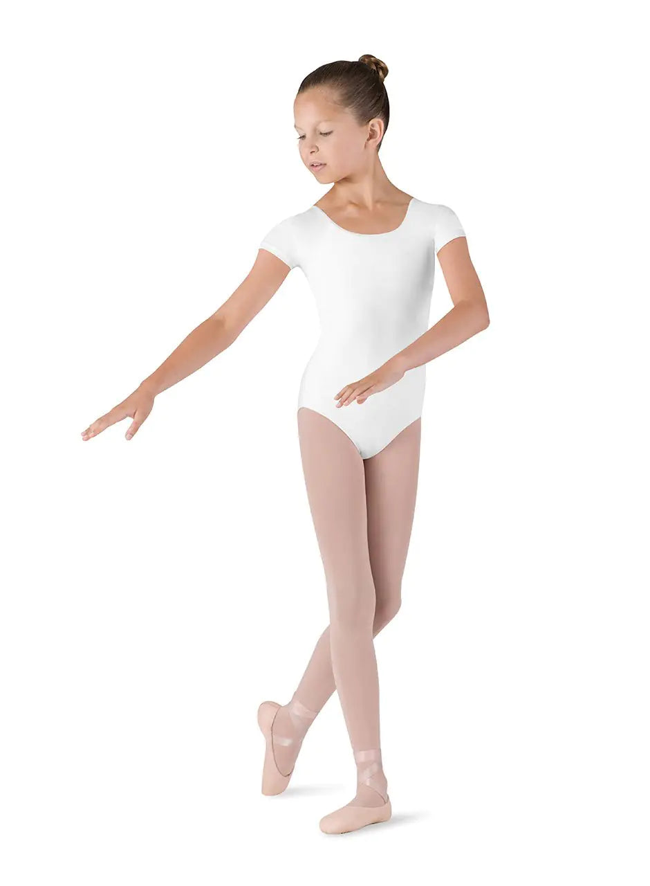 Bloch Dance Girls Dujour Microlux Short sleeve Leotard White Size 4-6