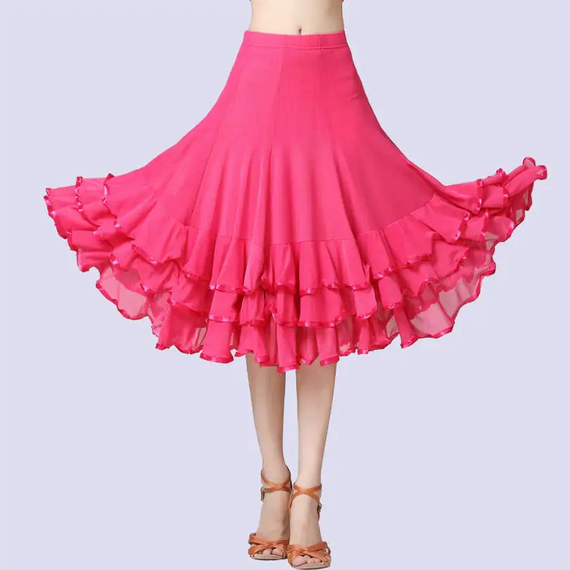 Large Mesh Swing Latin Dance Skirt (Half-Length)