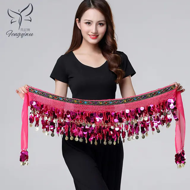 Belly Dance Waist Chain for Beginners with Sequins